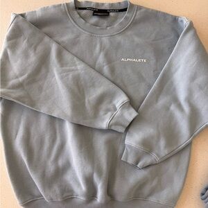 Alphalete unisex Crewneck Sweatshirt in Washed Blue light blue